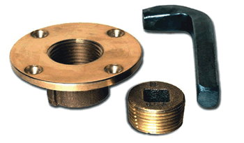 Buck Algonqun Bronze Drain Plug - Flange Style With Bronze Plug & Wrench #:BUC DP100