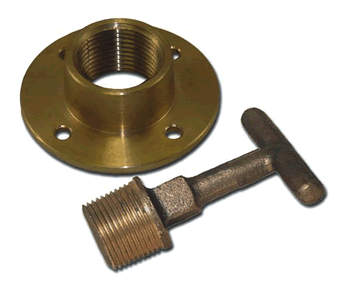 Buck Algonqun Bronze Drain Plug - Flange Style Complete W/ T-Handle