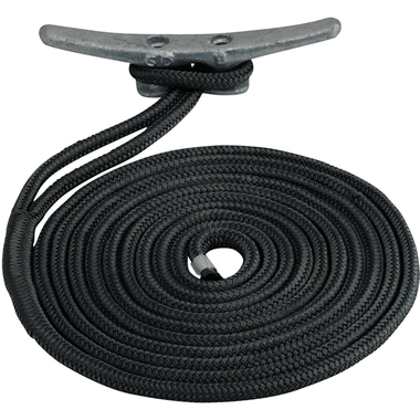 Seadog Premium Dock Line Double Braided Nylon, Black