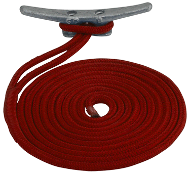 Seadog Premium Dock Line Double Braided Nylon, Red