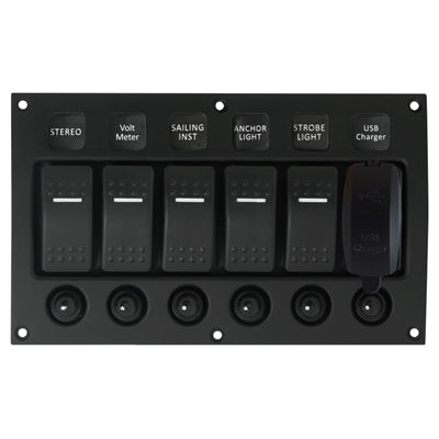 Marpac Curved Water Resistant Switch Panel with USB Charger